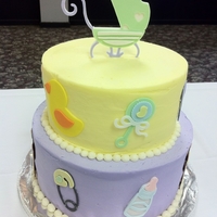 Baby Shower Red velvet covered in cream cheese frosting. Used my cricut for the decorations.