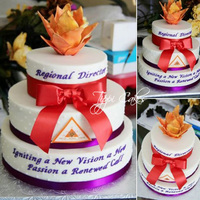 Delta Sigma Theta Regional Director Celebration Flame, red bow, purple ribbon, Delta Sigma Theta