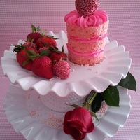 For Mom Mini Strawberry Cake w/Cream Cheese Icing, "sugared" strawberries (uses sanding sugar)
