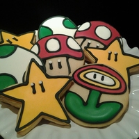 Mario Bros Cookies Party Favors to match a Bday Cake