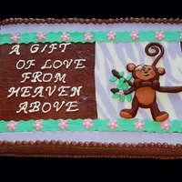 Monkey Baby Shower Cake to match the shower invites & Baby's room decor!! Found a very similar cake on here that I used as a guide - cake by eatCakes...