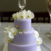Orchid Cake First time putting fresh flowers on a cake. I was a nervous wreck..........I think I will stick with gumpaste.
