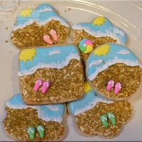 Beach Cookies My daughter saw these on Pinterest and wanted to give them a try - these are mine.