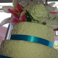 Ivory Wedding Cake With Scrolls Ivory Wedding Cake with Scrolls