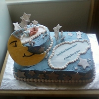 Good Night Baby Cake Gumpaste moon and fondant stars and baby