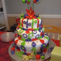 Whimsical Birthday Purple, Red, & Green Fondant decorations