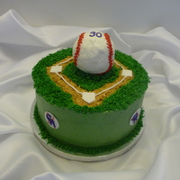 Baseball Birthday BC with fondant accents. Baseball is rice krispies covered in white chocolate. Rockies logo on baseballs for the Rockies fan.