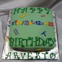 Math Birthday This was an interesting request. A cake for a math whiz. The kid was turning 12 and does high school math. The equation on top was from his...