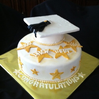 Graduation Cap Cake Graduation Cap Cake - Cap made out of cake and fondant - stars of fondant.