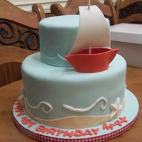 1St Birthday Sailboat Cake Made using a picture provided by the mother. Don't know who made the original but want to say thank you for a sweet design. Hopefully...