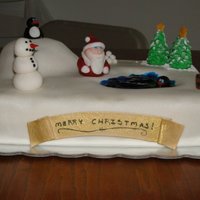 Christmas Winter Wonderland Cake Spice Cake done for my family Christmas party. Filled with vanilla buttercream and vanilla buttercream under the fondant. Made all the...