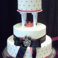 Pink And Black Wedding Cake 