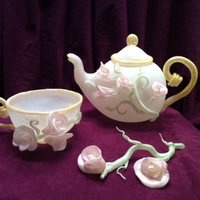 Blown Sugar Isomalt Tea Pot Amp Cup With Pulled Sweet Peas Blown Sugar/Isomalt Tea Pot & Cup with Pulled Sweet Peas