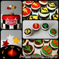 Speedway! CARS themed birthday cake. Red velvet with cream cheese BC filling. Fondant and gumpaste decorations