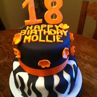 18Th Birthday Cake All fondant covered cake for a girls 18th birthday!
