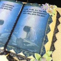 Funeral Cake My way of sending sympathy to a friend. Covered in buttercream with edible image and fondant, gumpaste accents