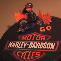 Harley Cake Harley cake with flames and motorcycle figure