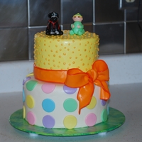 Baby Shower Cake With Sled Dog This cake was for a couple at me office who were having a baby (they didnt know if it was going to be a boy or a girl). We all pitched in...