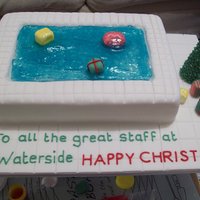 Swimming Pool Christmas cake for a local Swimming Pool.