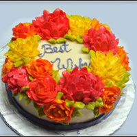 Floral Cakes Buttercream flowers covered on a vanilla buttercream cake