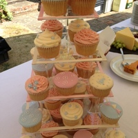 These Cupcakes Were Made For A Little Girls Christening Party Fondant And Buttercream Covered Cakes With Royal Icing And Fondant Decorati These cupcakes were made for a little girl's christening party. Fondant and buttercream covered cakes with royal icing and fondant...