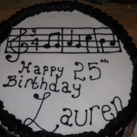 Music Notes Banana cake with buttercream filling and icing
