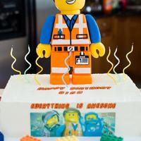Lego Movie Themed Cake Emmet cake topper