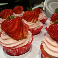 Strawberry Shortcake Cupcakes Made these for my friends daughters 2nd Bday which was Strawberry Shortcake Theme. Base of cupcake was a baked crunch cookie, vanilla...