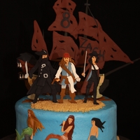 Pirates Of The Caribbean This cake is iced in buttercream and all decorations are gumpaste.