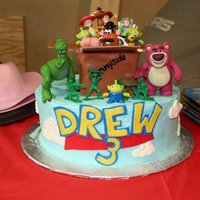 Toy Story Cake Toy Story cake. Logo is hand cut in fondant, the logo I designed based on the Toy Story logo to match my son's name and age. This logo...