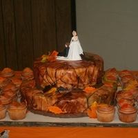 Camo Wedding And Tree/fall Leaves Cake