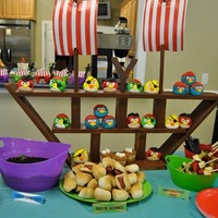 Angry Birds Pirates Cupcakes Angry Birds pirates cupcakescheesecake cupcakes, cream cheese frosting, mmf accents