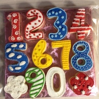 Cookie Numbers Set decorated sugar cookies