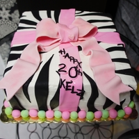 Zebra Print Cake Vanilla cake & frosting, all details are made from gum-paste and fondant.