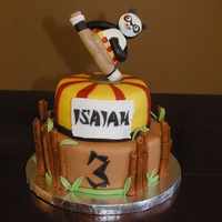 Kung Fu Panda 6" red velvet and 8" chocolate cake both with cream cheese frosting. Love the way the cake turned out, but I wish I could have...