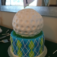 Beckett's 1St Birthday I made this for a friend's son and what a disaster. The golf ball is RKT covered in buttercream. I didn't think it was very heavy...