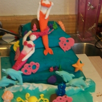 Mermaids At Play first time i sold a cake. it is supposed to look like debbie browns cake. i know i need more practice. But I am proud of this cake becase...