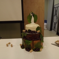 Rustic Wedding Cake Was asked to make a plain cake with boiled icing look fancier for pictures. The bride had a wooden salad bowl turned upside down for the...