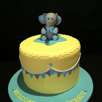 Elephant Baby Shower Cake 