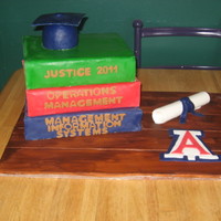 Stacked Books Graduation Cake I made this for my son's graduation from the University of Arizona. I ordered Sharon Zambito's DVD and it was a HUGE help!