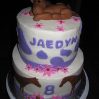 Cake For A Horse Lover 8 And 6 Cakes Covered In Buttercream With Fondant Accents Topper Is Fondant With Buttercream Tail And Mane Cake for a horse lover. 8" and 6" cakes covered in buttercream with fondant accents. Topper is fondant with buttercream tail and...