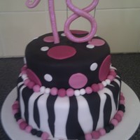 18Th Birthday Top tier chocolate mud an bottom tier is vanilla sponge with choc/orange buttercream