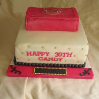 Guess Wallet 30Th Birthday Cake I was sent a picture of a guess wallet and was asked to make a girly cake with it included somehow. I made the wallet out of rice krispy...