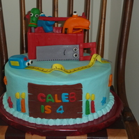 Children's Tools Cake Cake I made for my nephew. He loves tools! All tools and cake decorations are fondant.