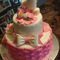 Baby Shower Cake Marble cake with half butter cream and half fondant.