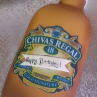 Chivas Regal Bottle Cake Vanilla Cake with raspberry filling