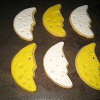 Moons Basic sugar cookie covered in fondant.