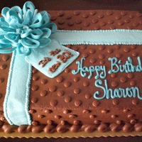 Chocolate Present Dark chocolate cake with chocolate butter cream.