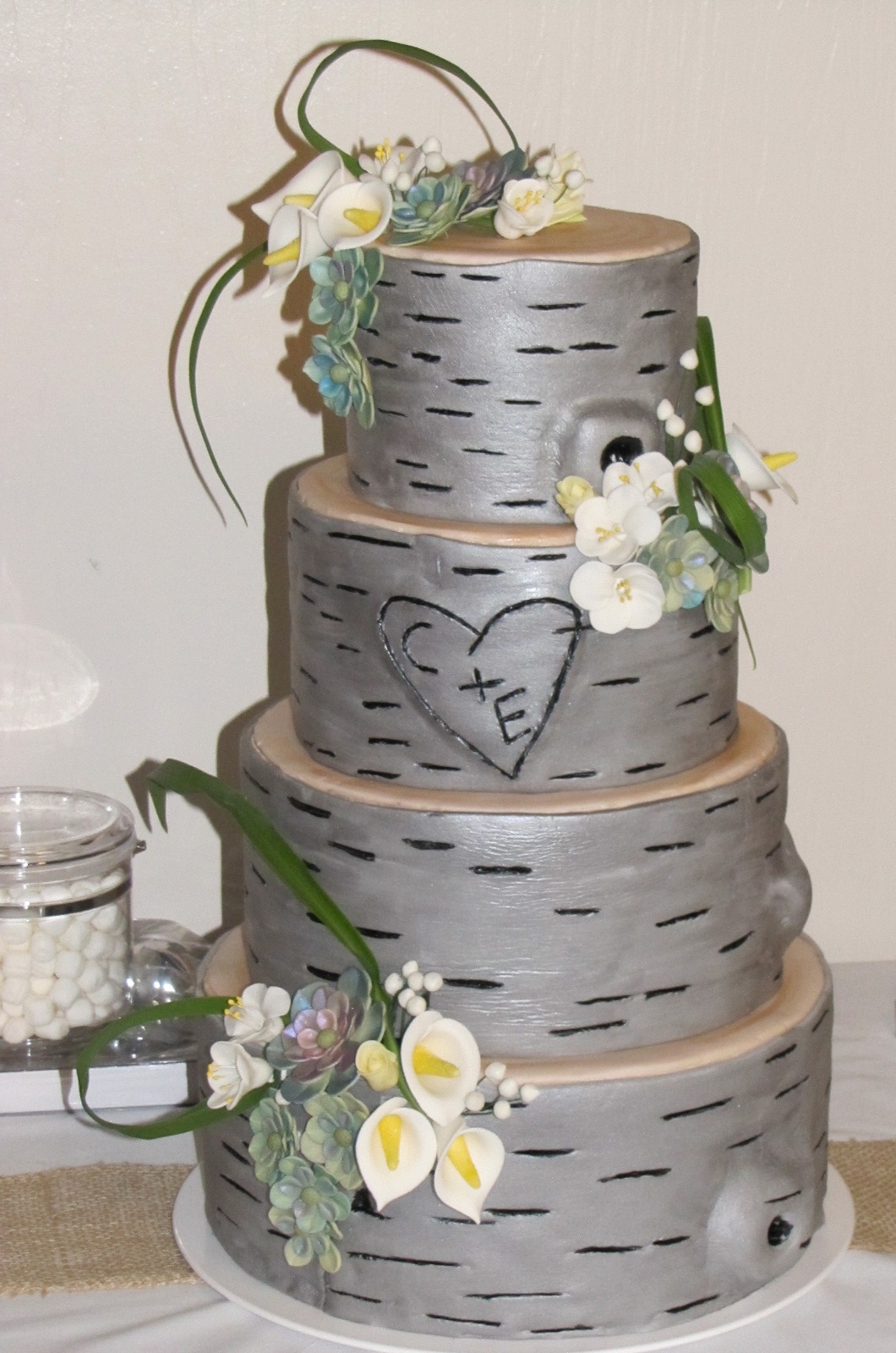 A Bride Brought Me A Picture Of A Birch Tree Cake On Pinterest I Tried To Replicate It This Is What I Came Up With It Is Decorated In Fon A bride brought me a picture of a birch tree cake on pinterest. I tried to replicate it. This is what I came up with. It is decorated in...