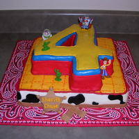 Toy Story Number 4 Cake The customer wanted a number Toy Story number 4 for her sons 4th birthday. I knew that wouldn't be enough cake for the amount of...
